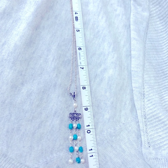 Silpada Pearl & Turquoise Necklace - 925 Silver - Picture 4 of 10